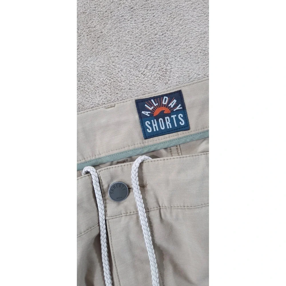 Faherty All Day Shorts Men's 40 beige Stretch Chino Drawstring Casual MSC0012